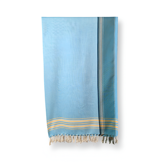 Kikoy - Baby Blue & Aqua - 100% Pure Cotton