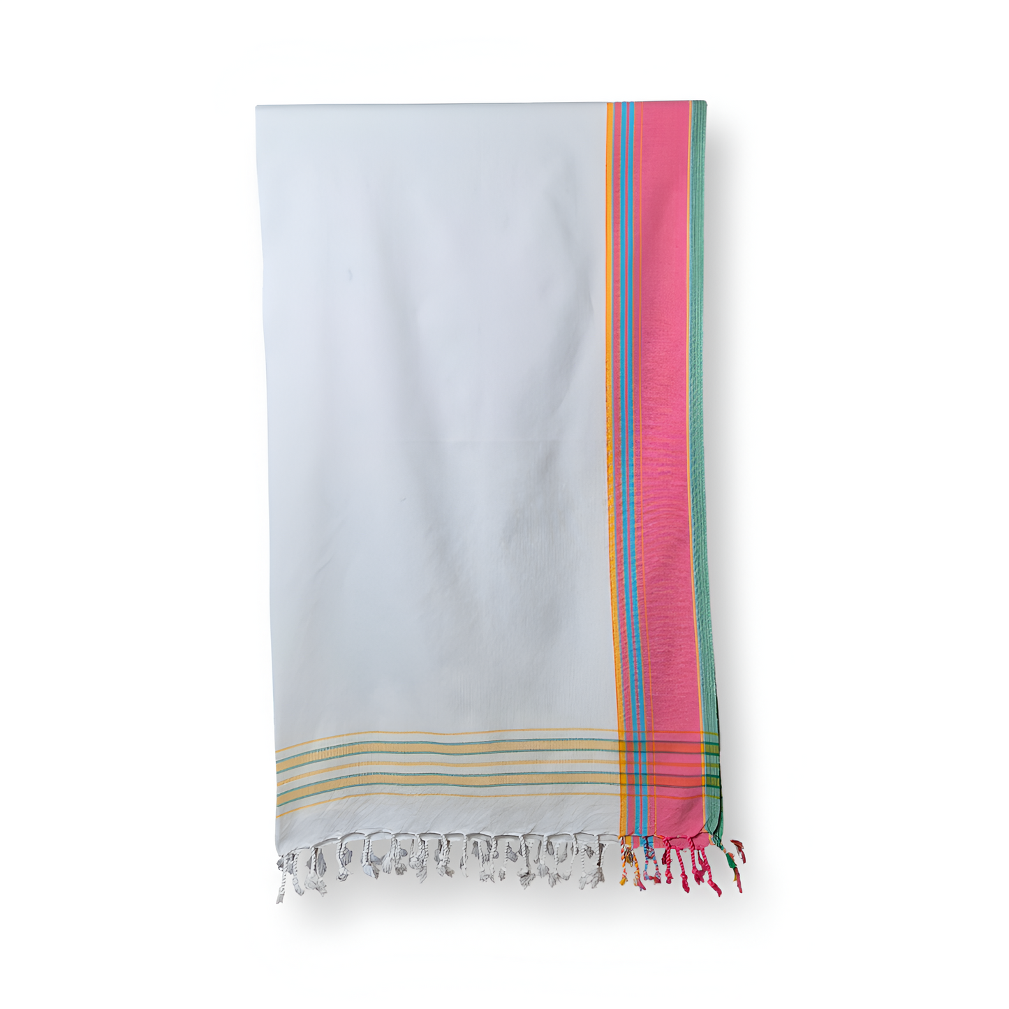 Kikoy - White & Pink - 100% Pure Cotton