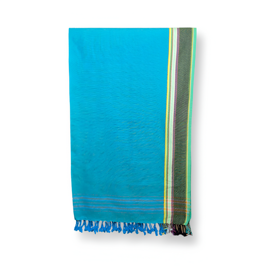 Kikoy - Aqua & Green - 100% Pure Cotton