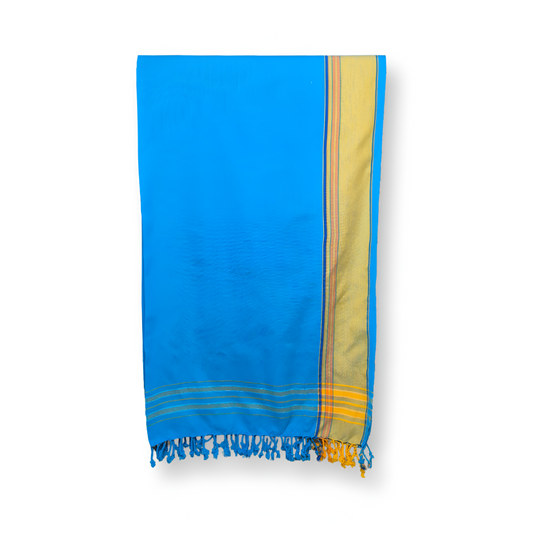 Kikoy - Blue & Yellow - 100% Pure Cotton